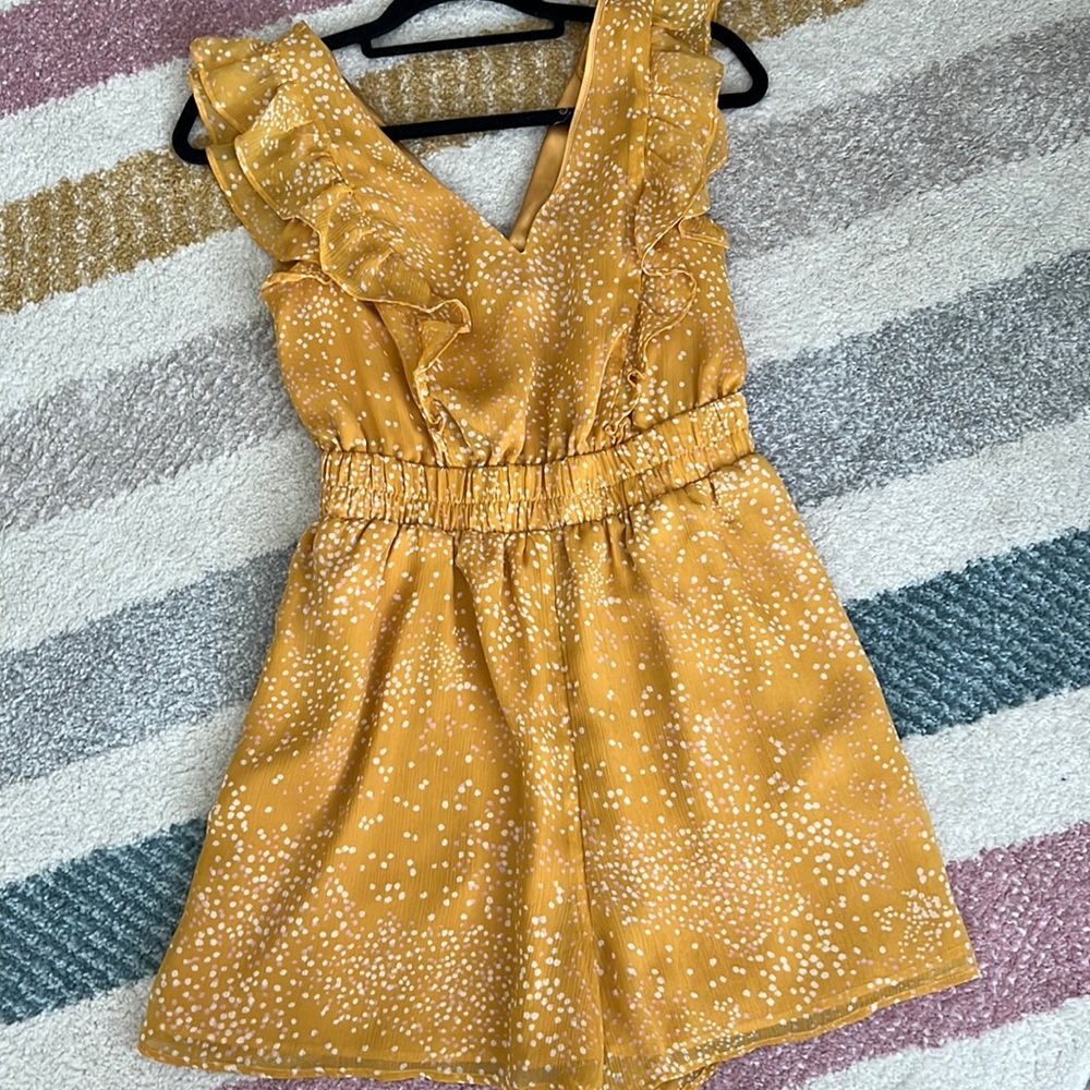 Express Yellow polka dot romper